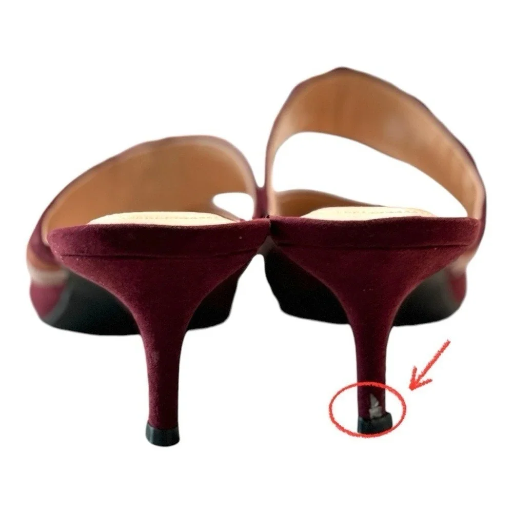 Bandolino Women's Red Marelli Pointed Toe Kitten Heel‎ Mule Size 9.5 - Picture 6 of 9